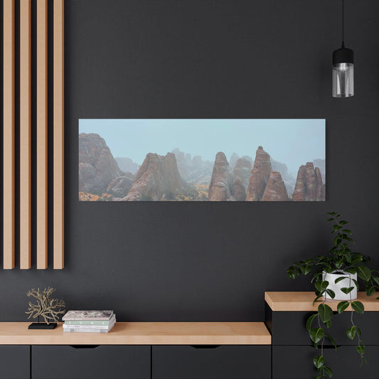 Snowy Arches National Park Canvas – Winter Landscape Wall Art for Nature Lovers
