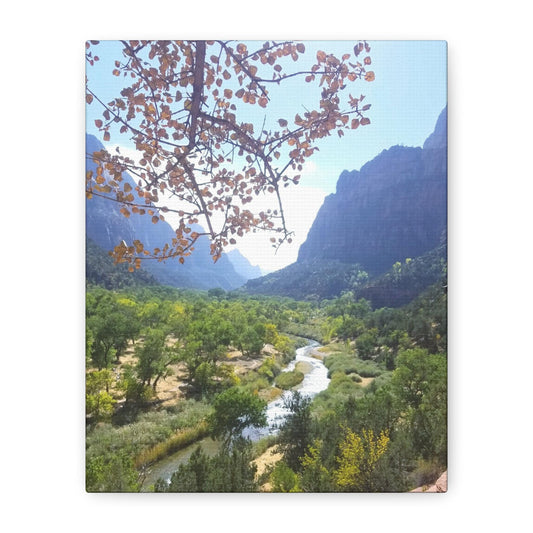Emerald Pools Trail Canvas – Zion Fall Landscape Wall Art for Nature Lovers