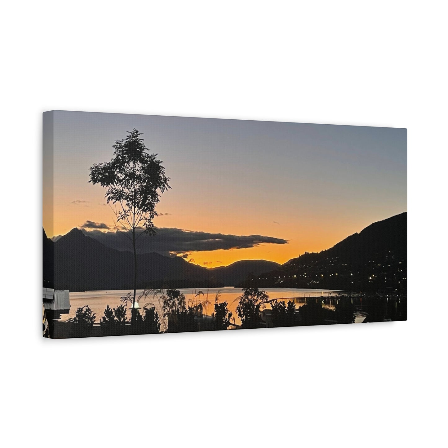 Canvas Print, Queenstown New Zealand Sunset over Lake Wakatipu Wall Art, Home Decor, Landscape Photography, Gift for Traveler, Housewarming
