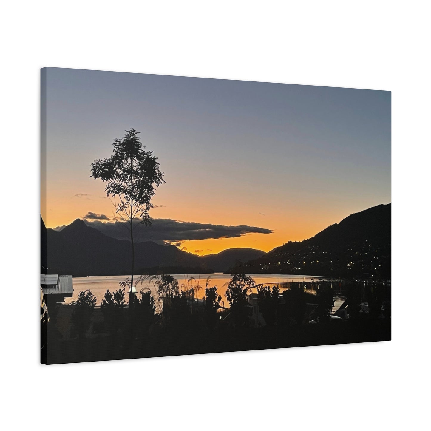 Canvas Print, Queenstown New Zealand Sunset over Lake Wakatipu Wall Art, Home Decor, Landscape Photography, Gift for Traveler, Housewarming