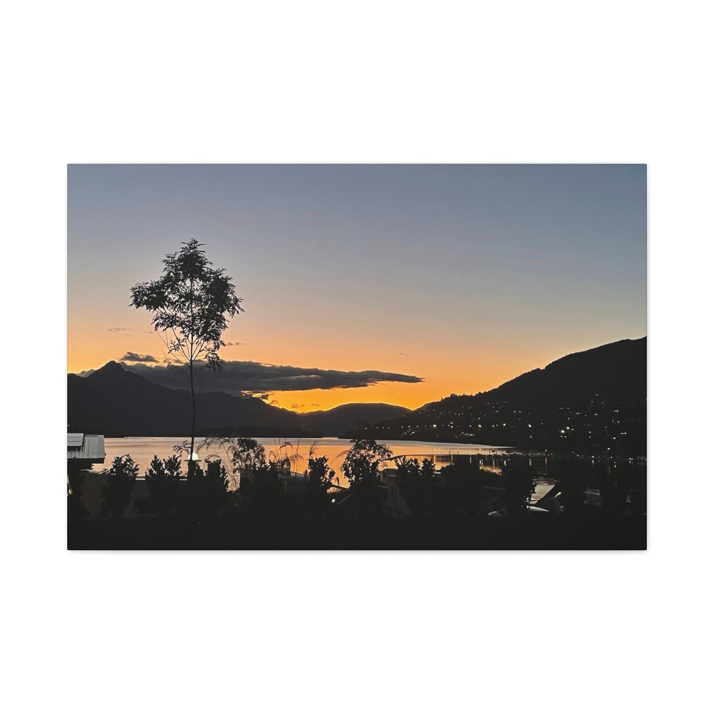 Canvas Print, Queenstown New Zealand Sunset over Lake Wakatipu Wall Art, Home Decor, Landscape Photography, Gift for Traveler, Housewarming
