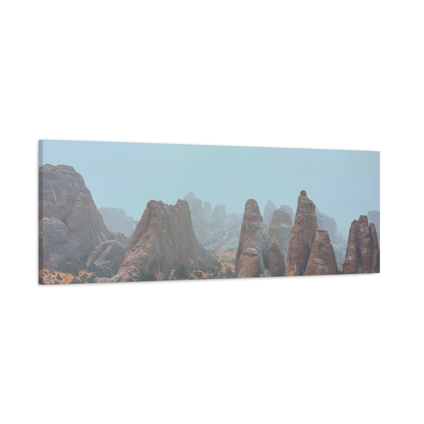 Canvas Print, Mountains Arches National Park Snowy Day, Wall Art Home Decor, Nature Lover Gift, Landscape Photography Poster, Winter Scene