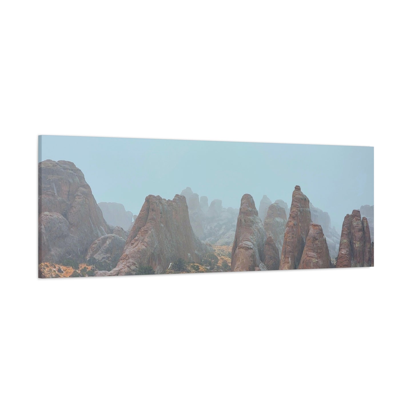 Canvas Print, Mountains Arches National Park Snowy Day, Wall Art Home Decor, Nature Lover Gift, Landscape Photography Poster, Winter Scene