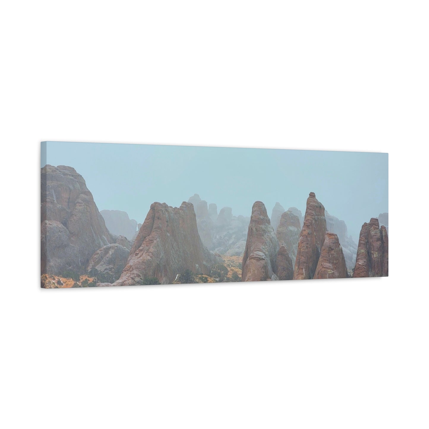 Canvas Print, Mountains Arches National Park Snowy Day, Wall Art Home Decor, Nature Lover Gift, Landscape Photography Poster, Winter Scene