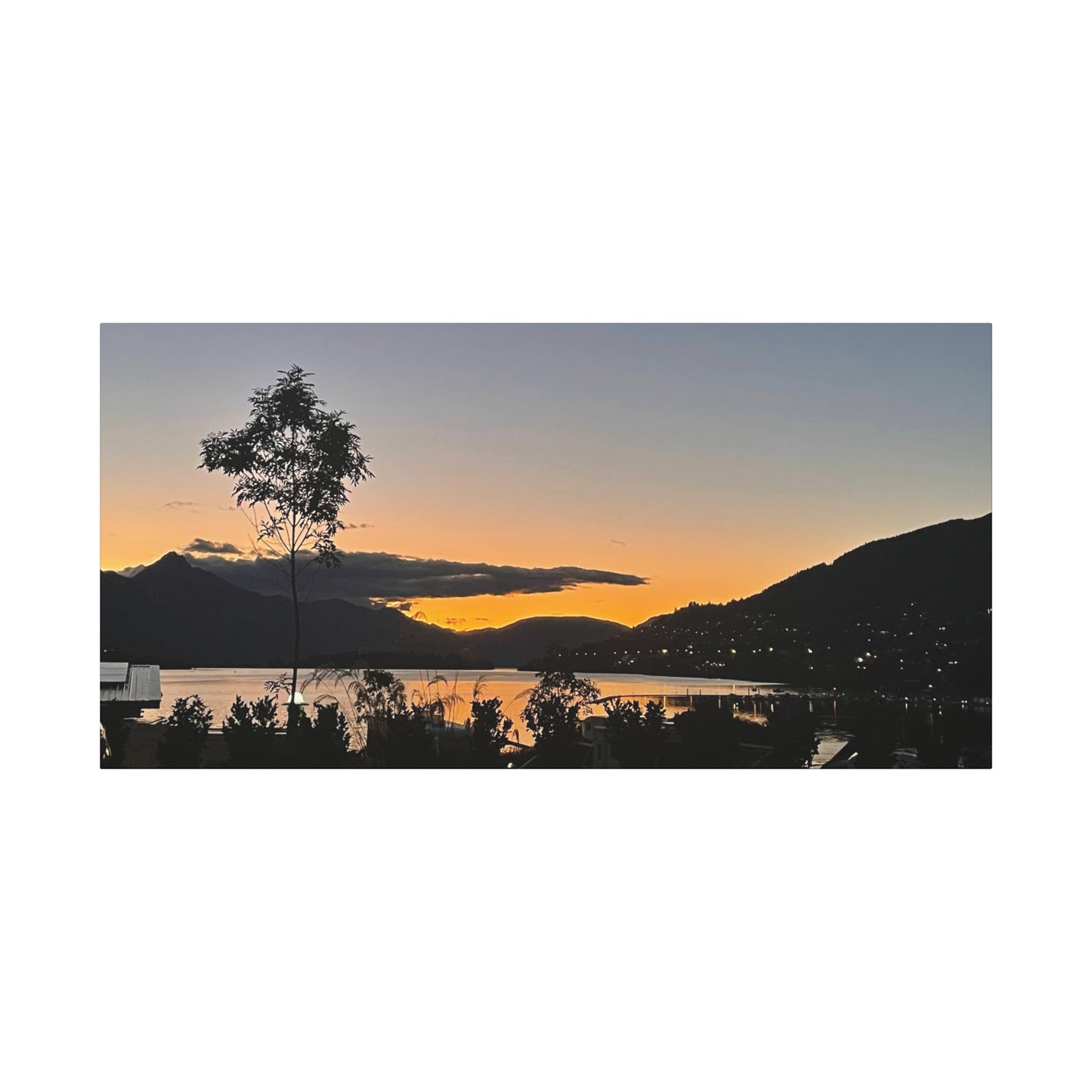 Canvas Print, Queenstown New Zealand Sunset over Lake Wakatipu Wall Art, Home Decor, Landscape Photography, Gift for Traveler, Housewarming