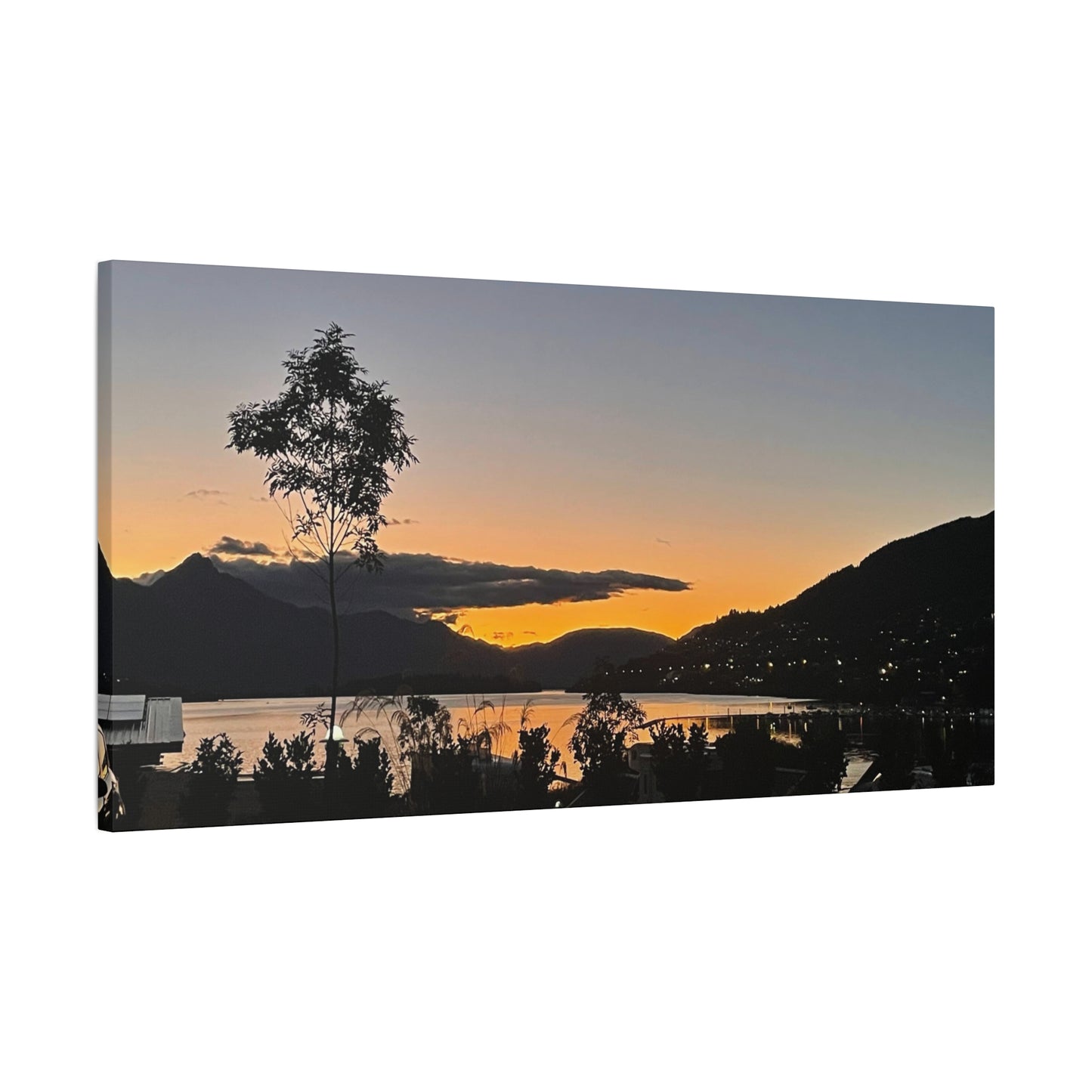 Canvas Print, Queenstown New Zealand Sunset over Lake Wakatipu Wall Art, Home Decor, Landscape Photography, Gift for Traveler, Housewarming