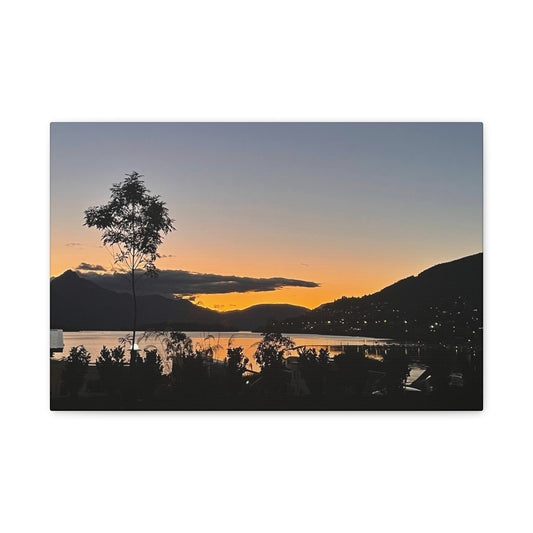Canvas Print, Queenstown New Zealand Sunset over Lake Wakatipu Wall Art, Home Decor, Landscape Photography, Gift for Traveler, Housewarming