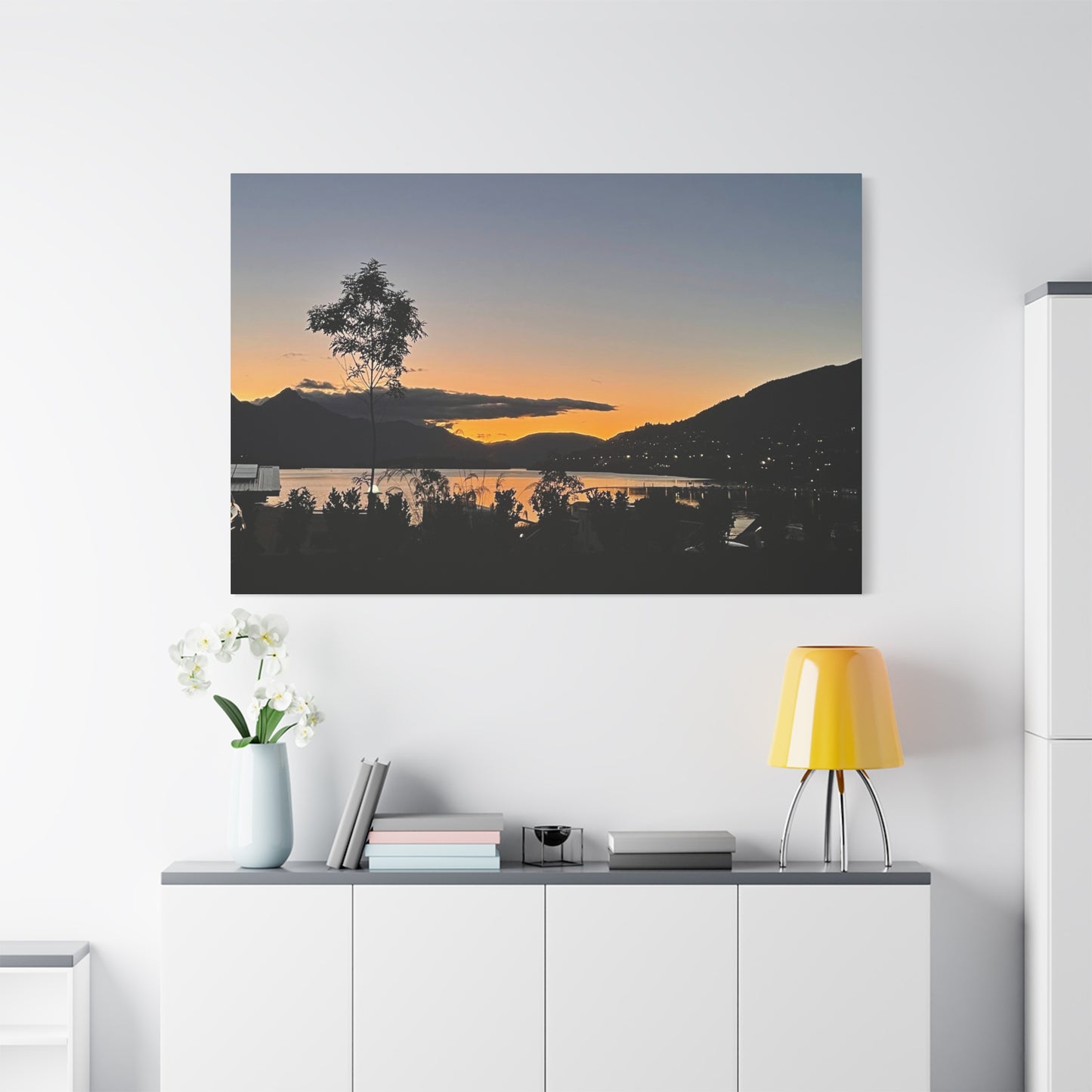 Canvas Print, Queenstown New Zealand Sunset over Lake Wakatipu Wall Art, Home Decor, Landscape Photography, Gift for Traveler, Housewarming
