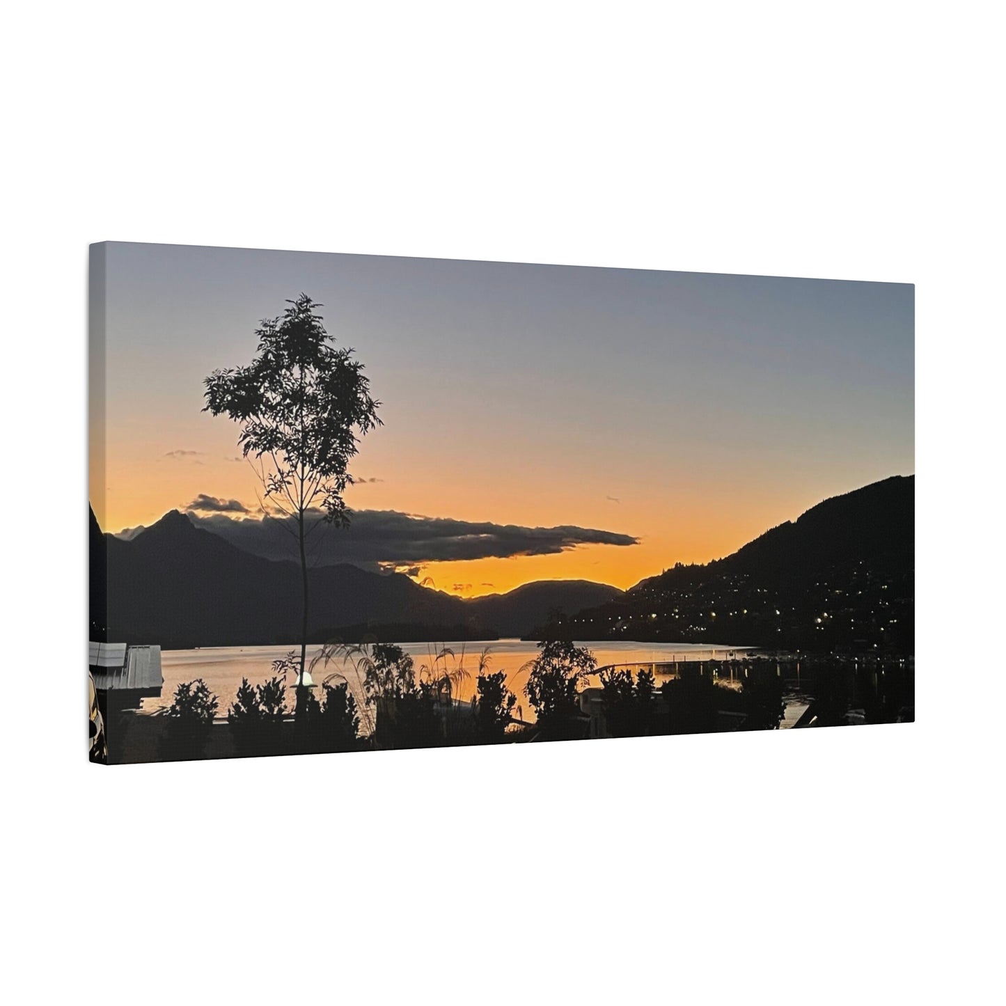 Canvas Print, Queenstown New Zealand Sunset over Lake Wakatipu Wall Art, Home Decor, Landscape Photography, Gift for Traveler, Housewarming
