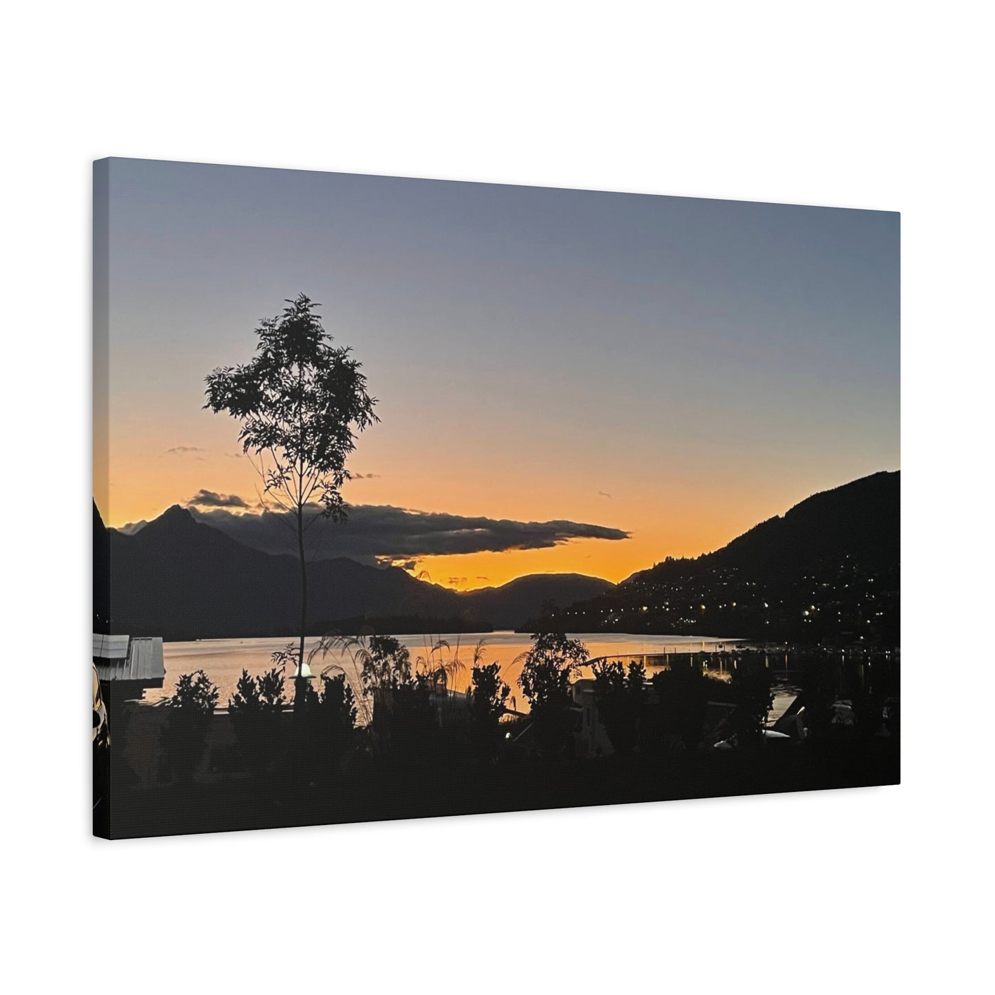 Canvas Print, Queenstown New Zealand Sunset over Lake Wakatipu Wall Art, Home Decor, Landscape Photography, Gift for Traveler, Housewarming