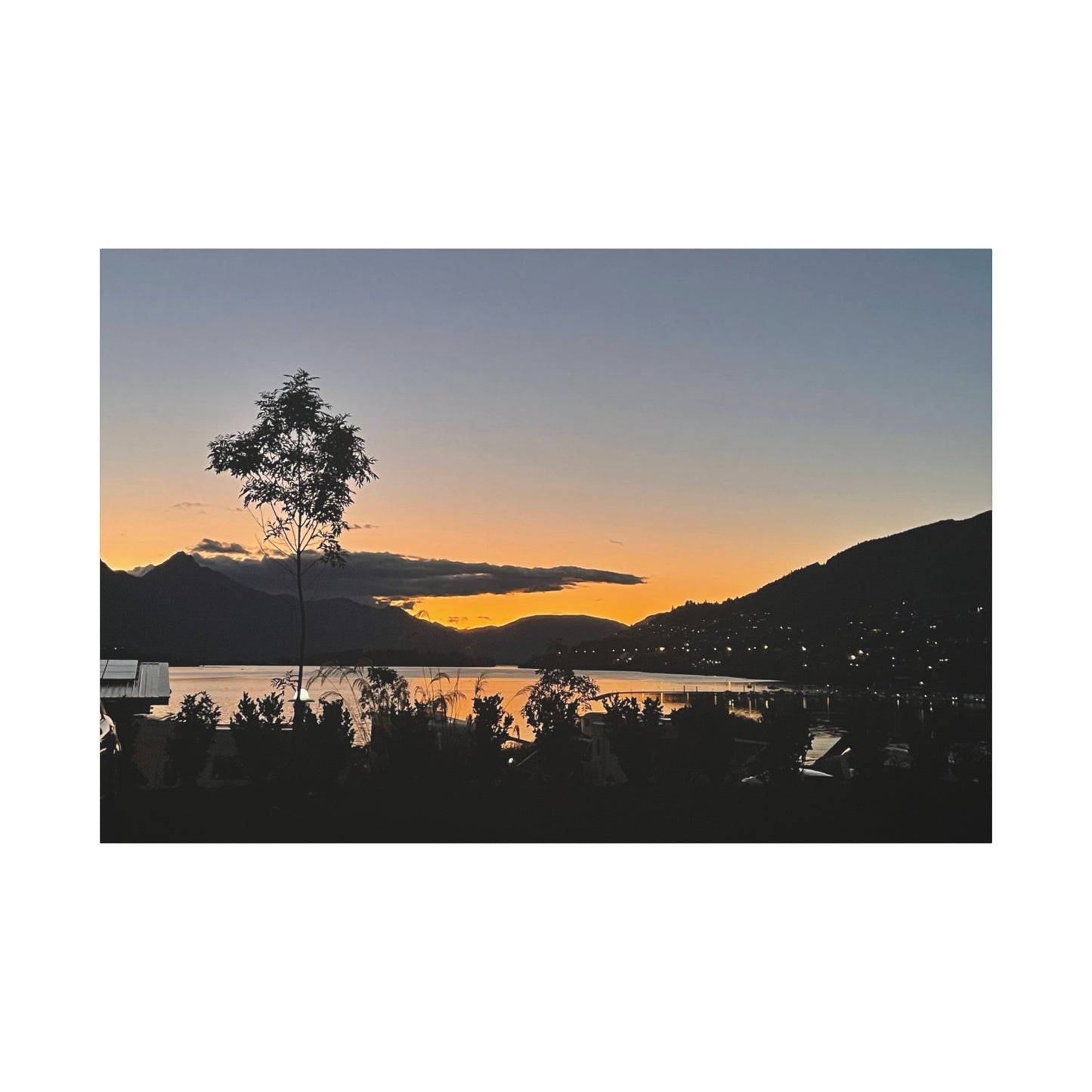 Canvas Print, Queenstown New Zealand Sunset over Lake Wakatipu Wall Art, Home Decor, Landscape Photography, Gift for Traveler, Housewarming