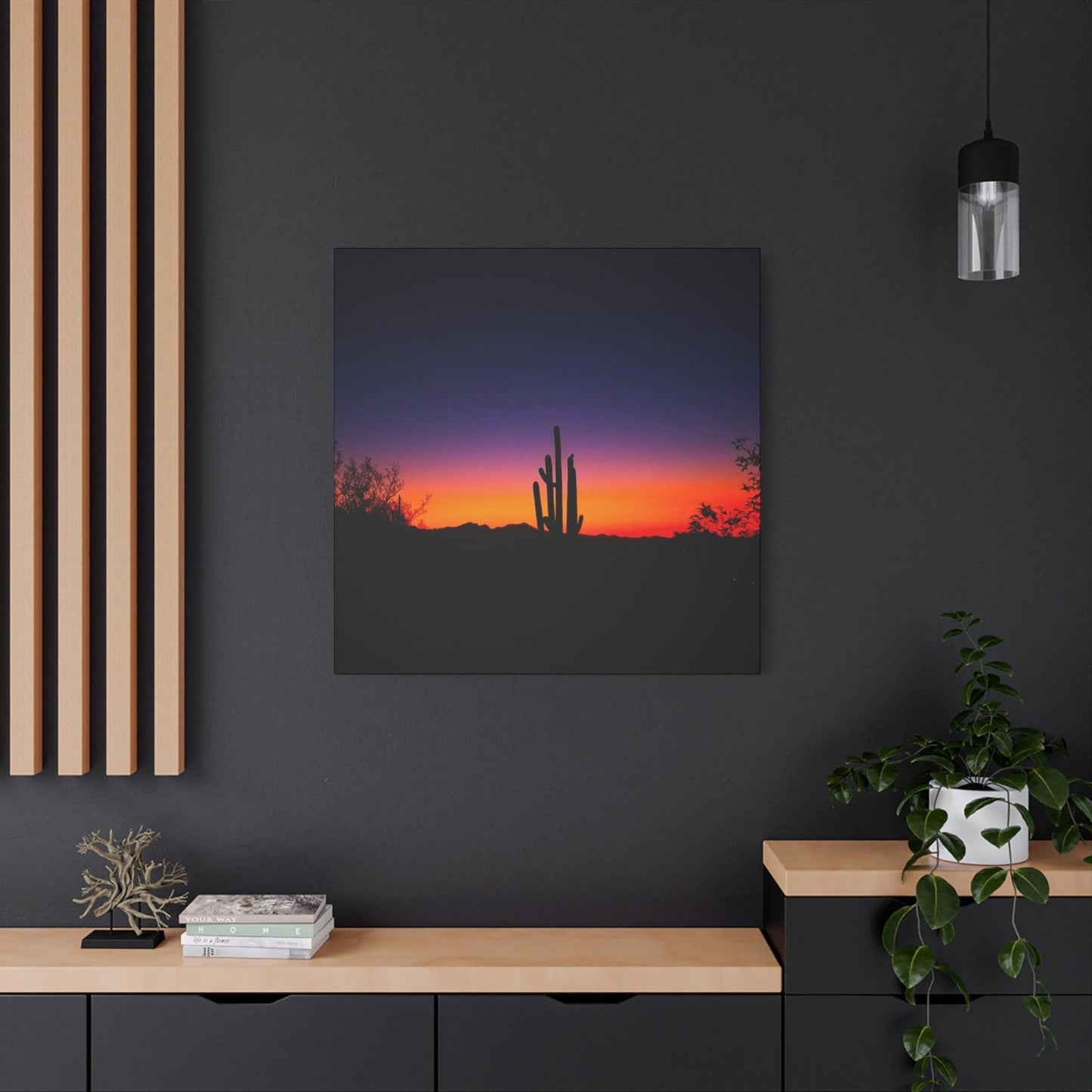 Desert Sunset Canvas – Cactus Wall Art for Boho & Nature-Inspired Decor