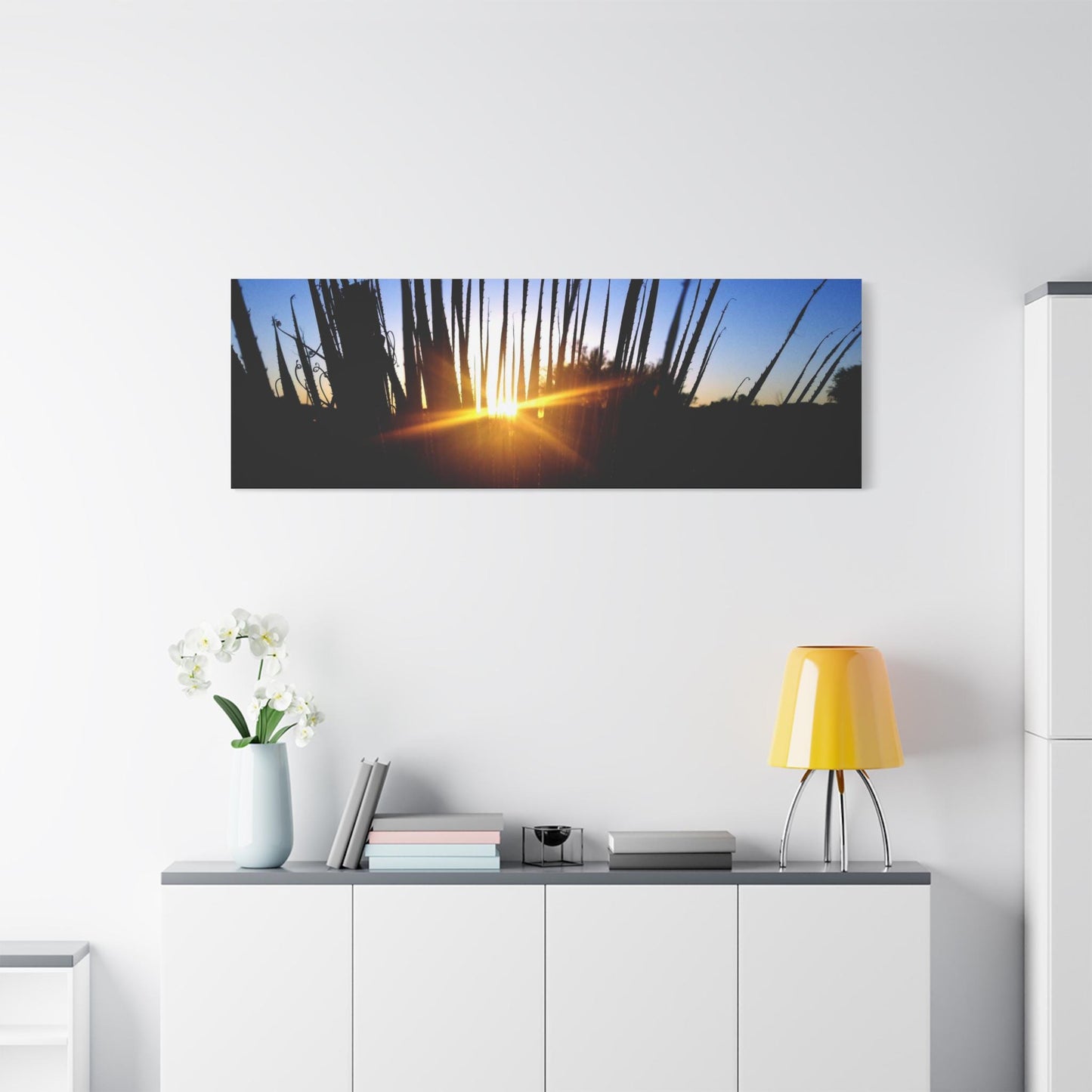 Sunset Silhouette Canvas – Minimalist Nature Wall Art for Home & Gifts