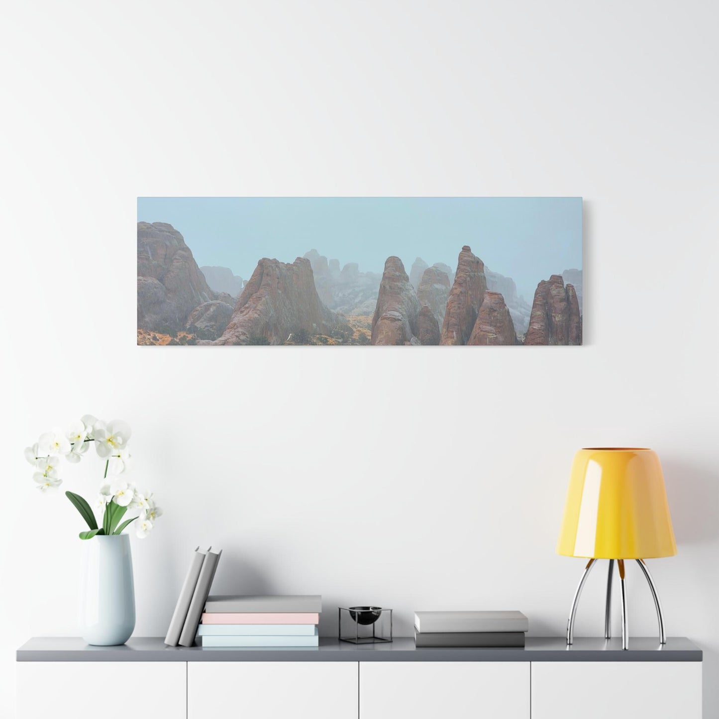 Snowy Arches National Park Canvas – Winter Landscape Wall Art for Nature Lovers