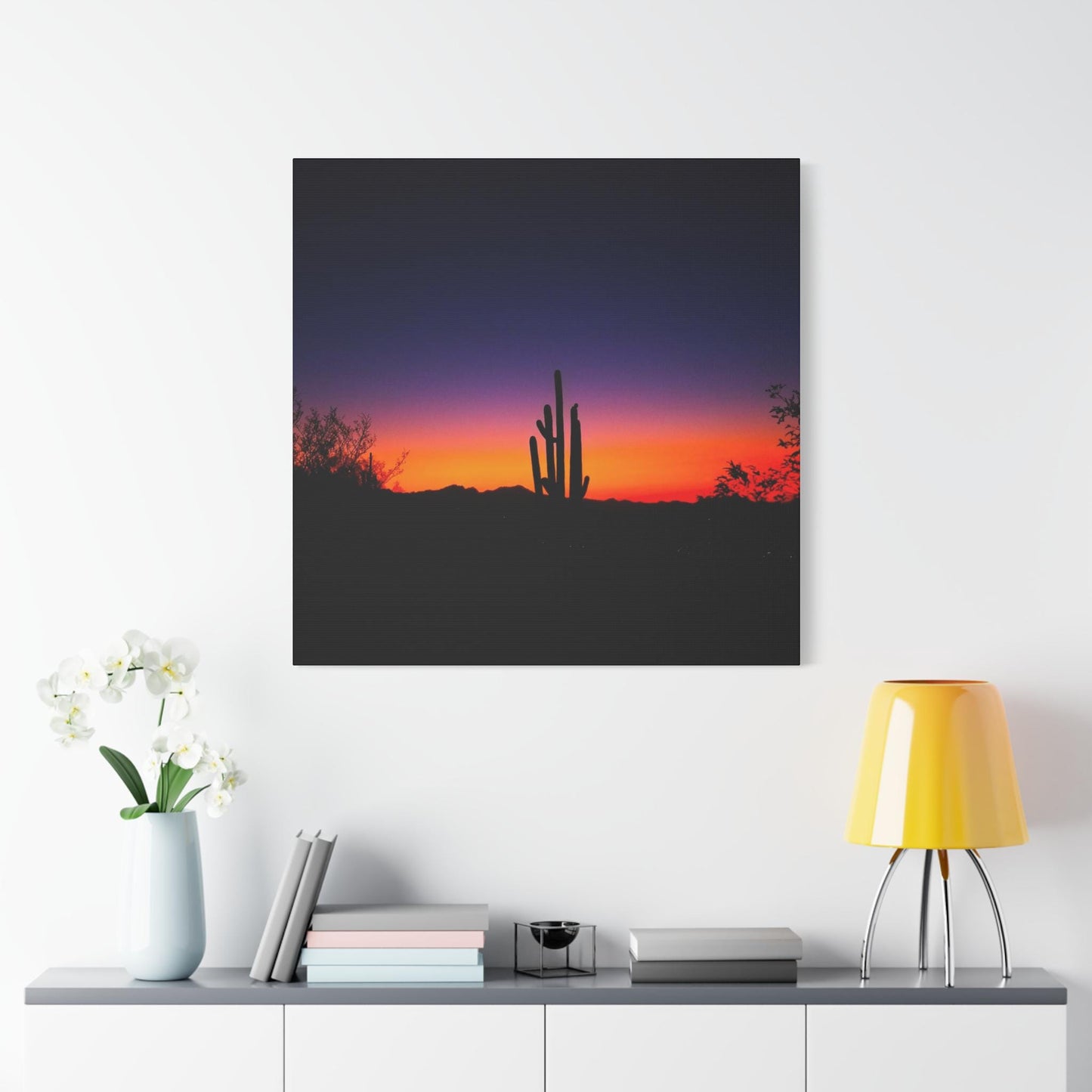 Desert Sunset Canvas – Cactus Wall Art for Boho & Nature-Inspired Decor