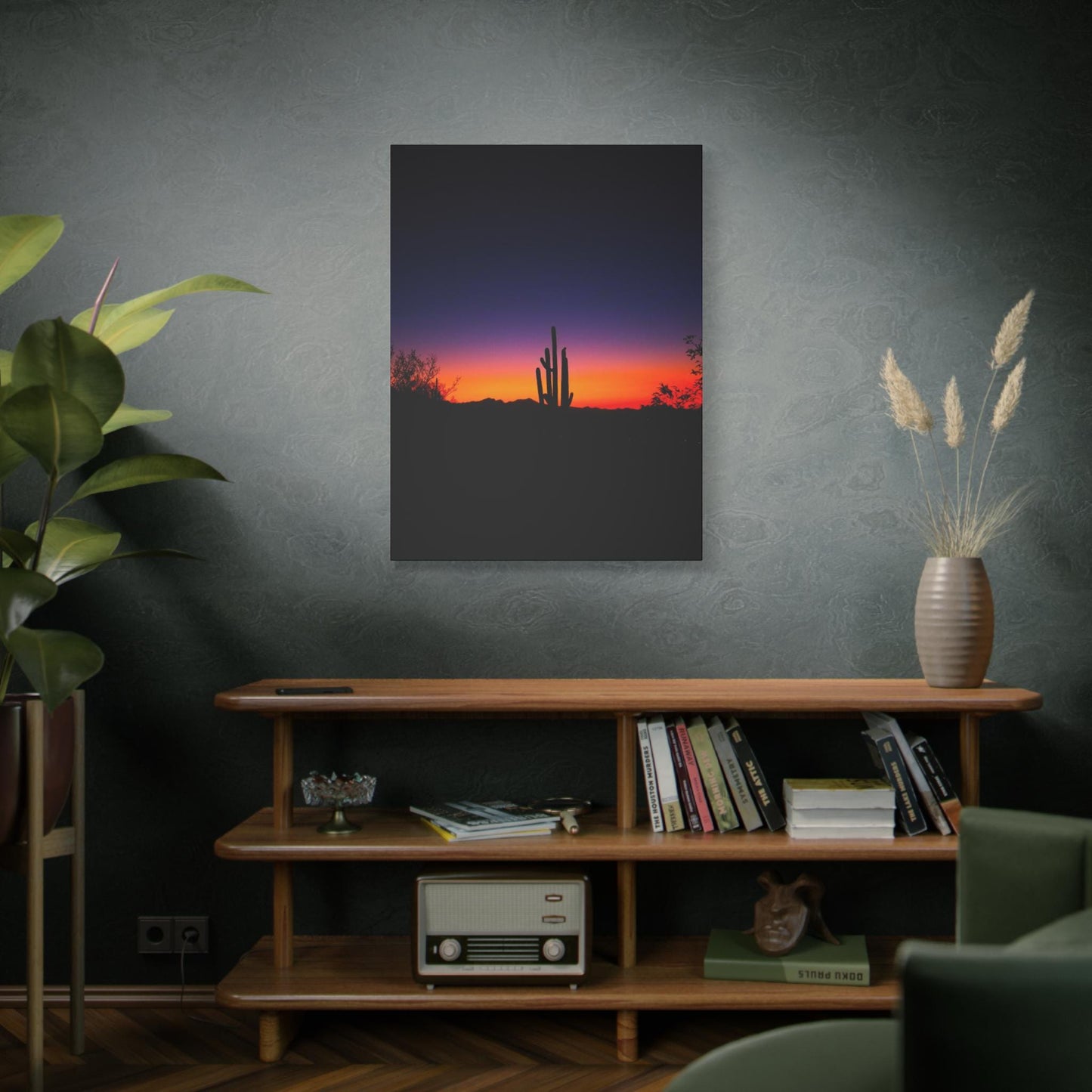 Desert Sunset Canvas – Cactus Wall Art for Boho & Nature-Inspired Decor