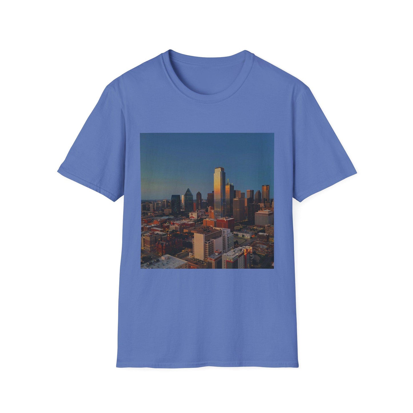 Sunset Dallas Skyline T-Shirt – Unisex Cityscape Tee & Texas Souvenir
