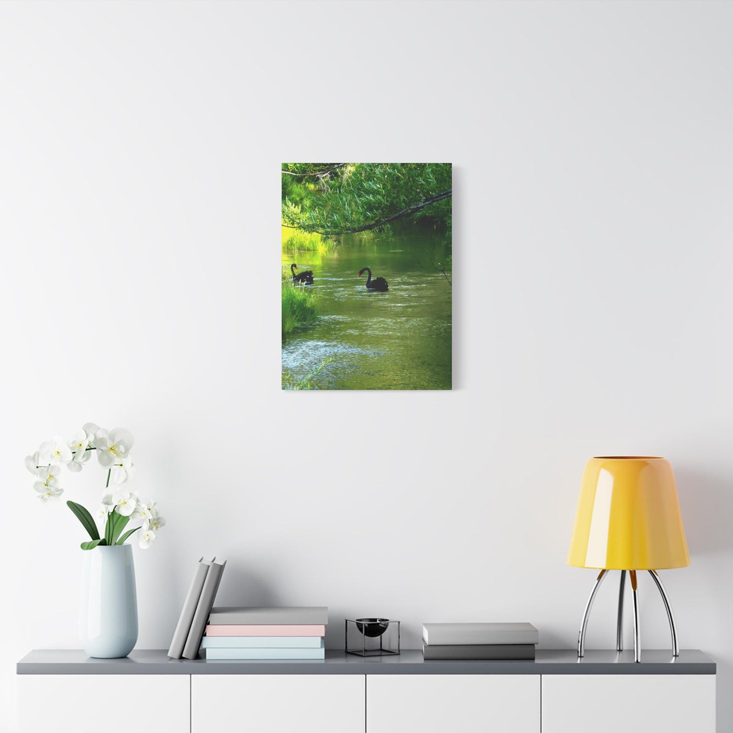 Black Swans Canvas – New Zealand Wildlife Wall Art for Animal Lovers