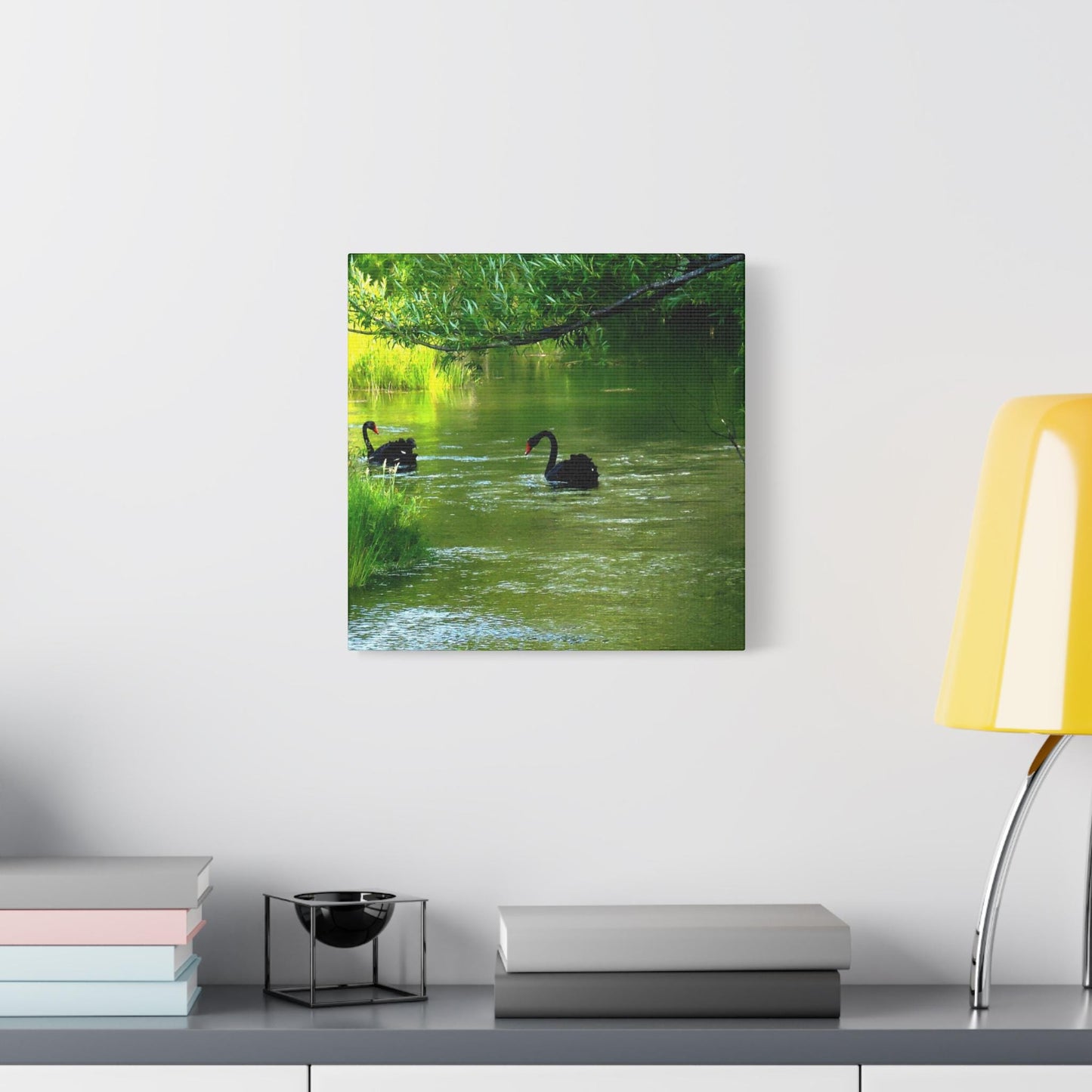 Black Swans Canvas – New Zealand Wildlife Wall Art for Animal Lovers