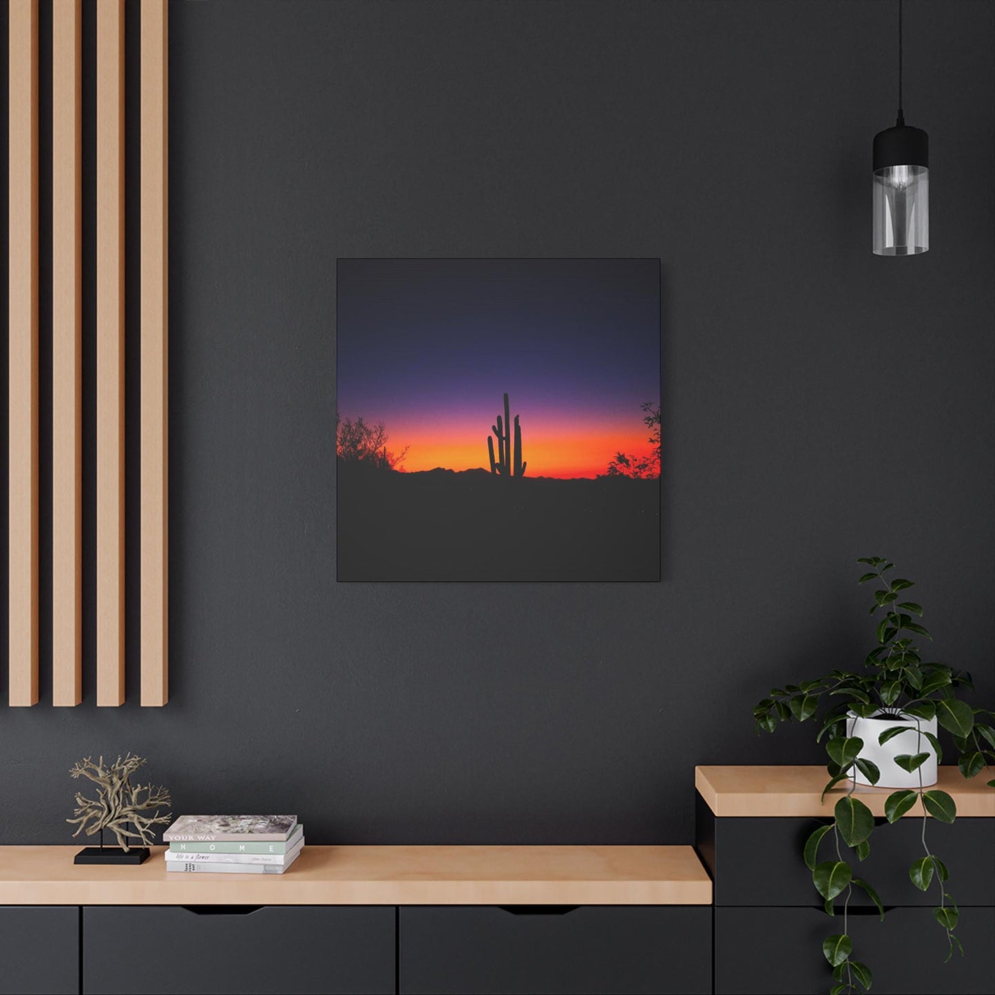 Desert Sunset Canvas – Cactus Wall Art for Boho & Nature-Inspired Decor