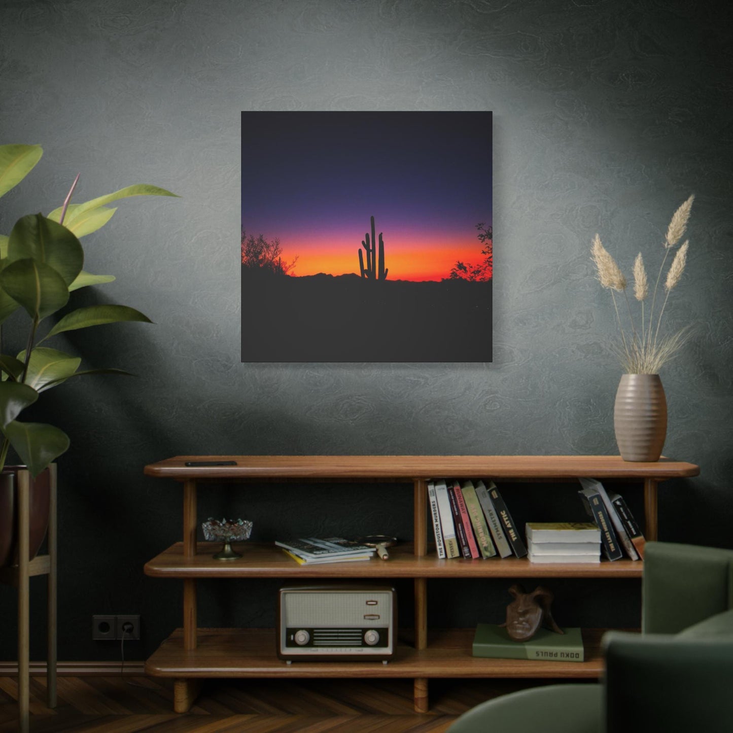 Desert Sunset Canvas – Cactus Wall Art for Boho & Nature-Inspired Decor