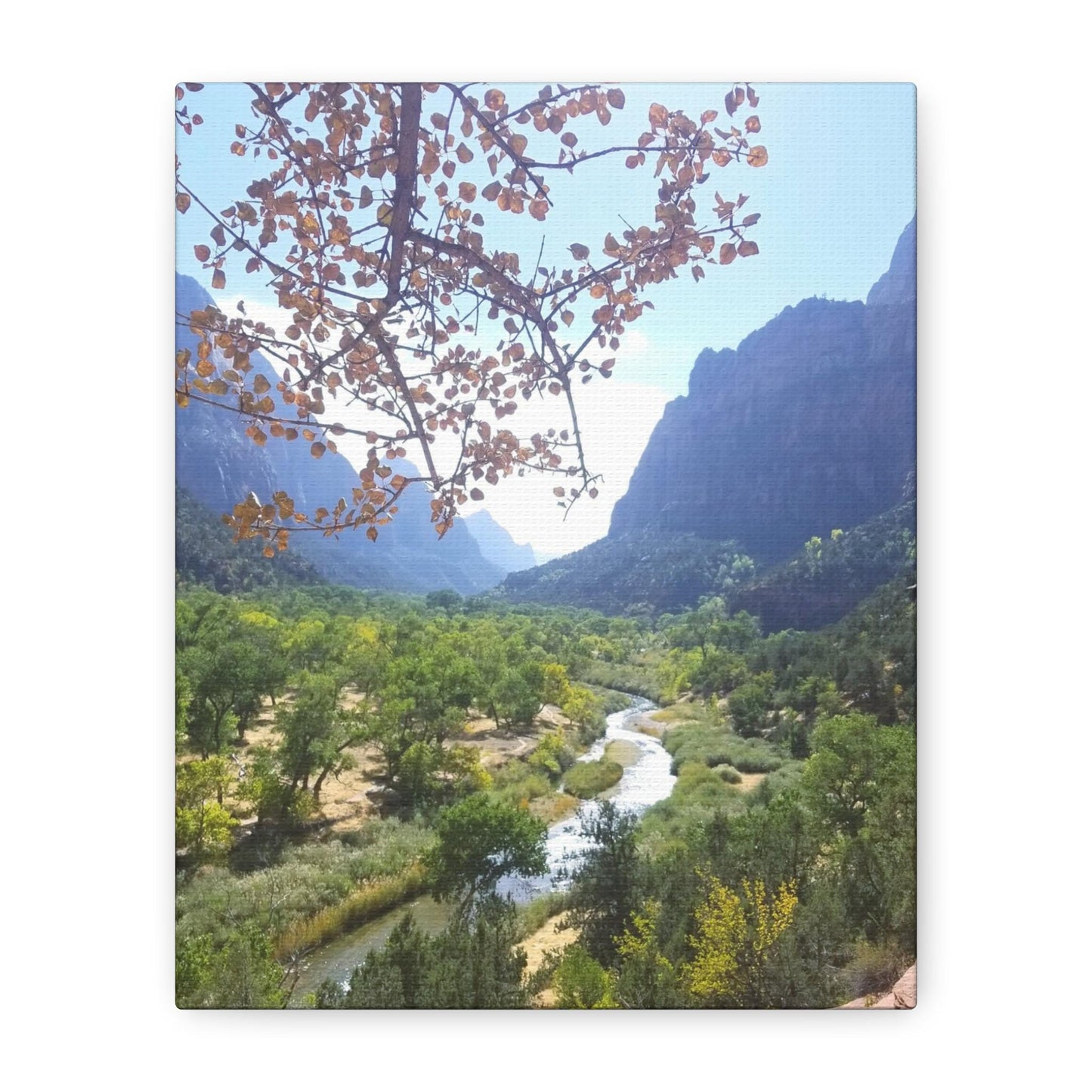 Emerald Pools Trail Canvas – Zion Fall Landscape Wall Art for Nature Lovers