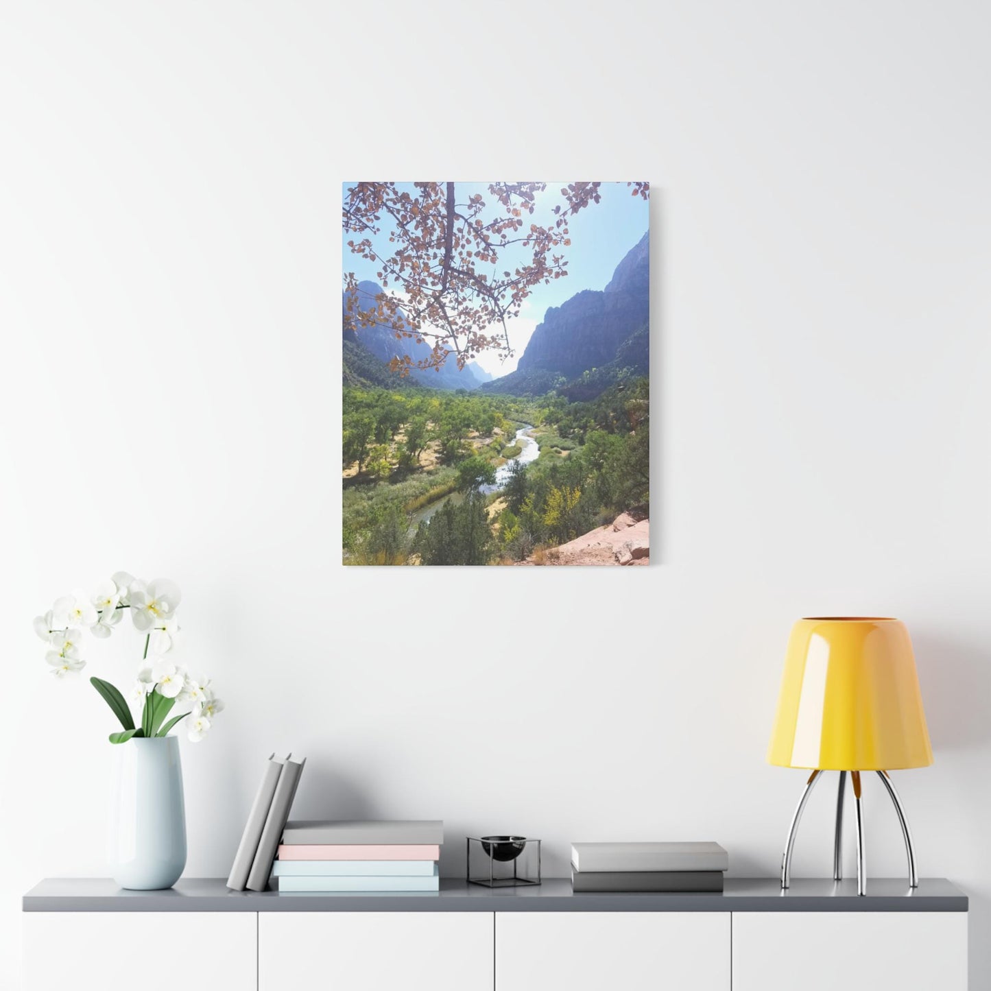 Emerald Pools Trail Canvas – Zion Fall Landscape Wall Art for Nature Lovers