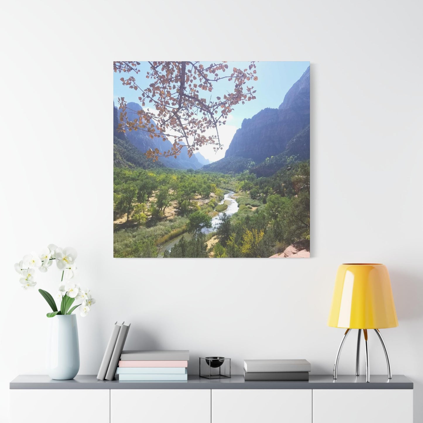 Emerald Pools Trail Canvas – Zion Fall Landscape Wall Art for Nature Lovers
