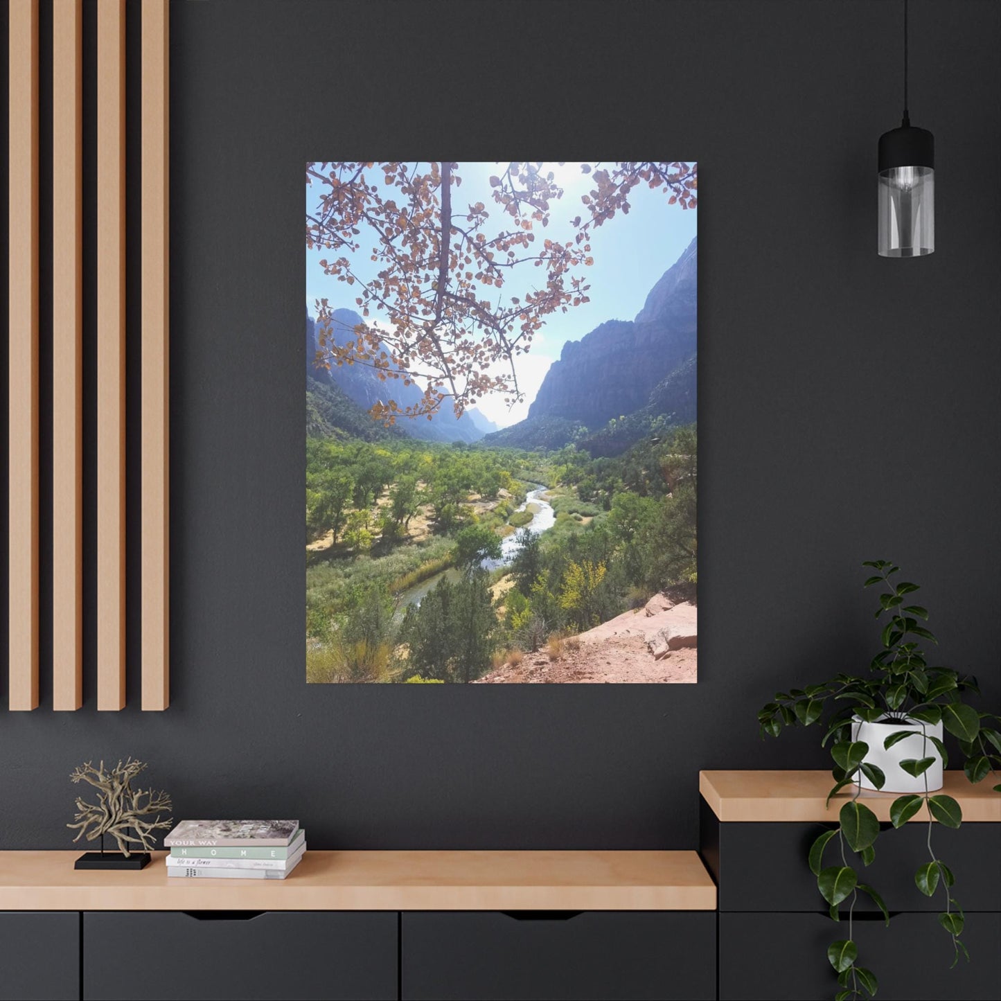 Emerald Pools Trail Canvas – Zion Fall Landscape Wall Art for Nature Lovers