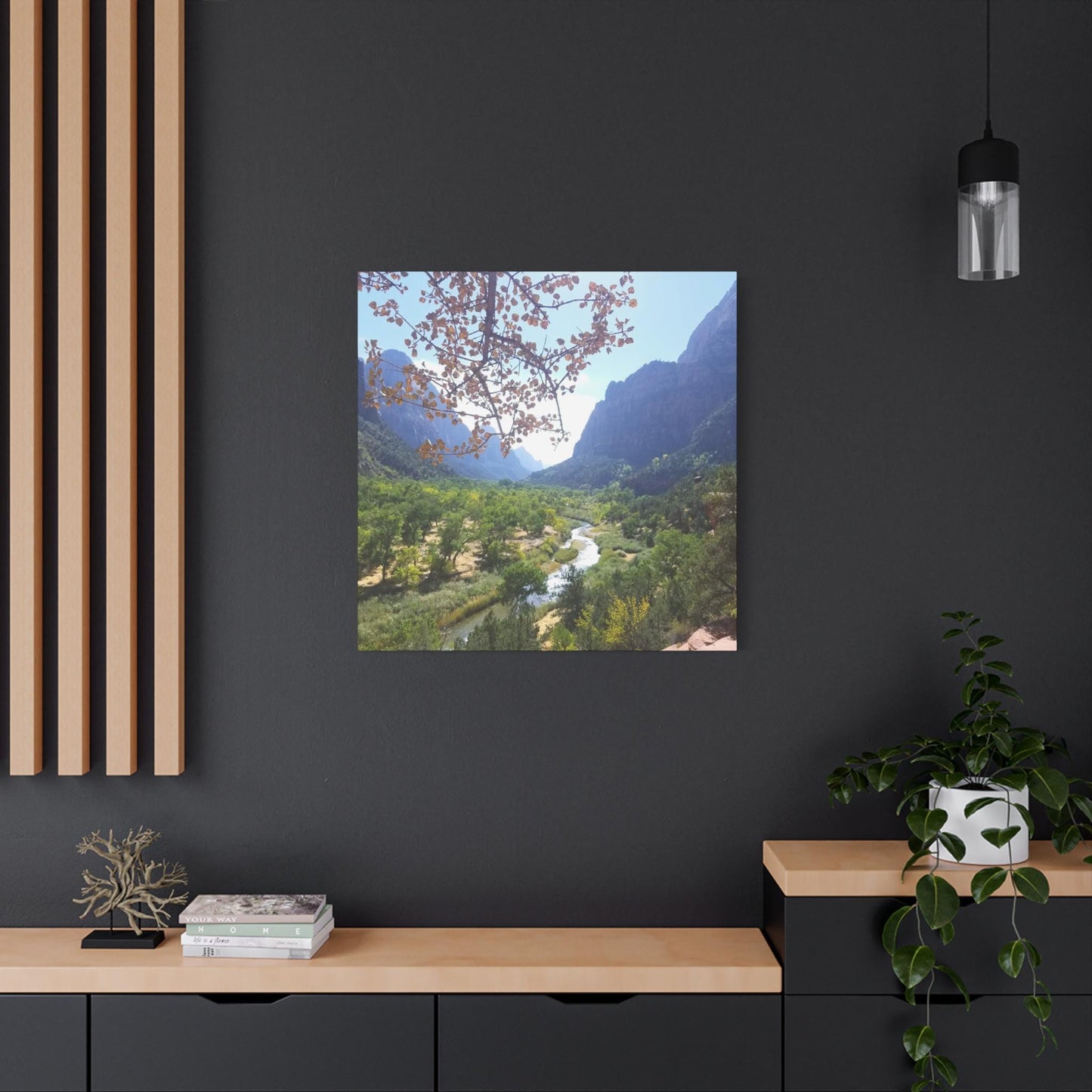 Emerald Pools Trail Canvas – Zion Fall Landscape Wall Art for Nature Lovers