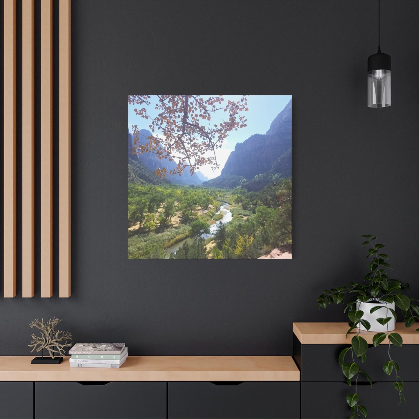 Emerald Pools Trail Canvas – Zion Fall Landscape Wall Art for Nature Lovers